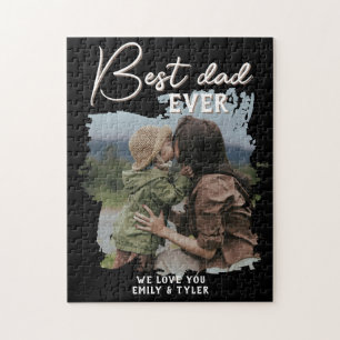 Modern Best Dad Family Photo Father`s Day  Jigsaw Puzzle