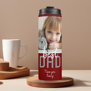 Modern Best Dad Family Photo Father`s Day Thermal Tumbler