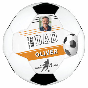 Modern Best Dad Father Keepsake Photo Football  Soccer Ball