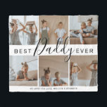 Modern 'Best Daddy Ever' Photo Collage Fleece Blanket<br><div class="desc">Modern photo collage keepsake blanket featuring 6 insta style photos of your choice,  the text 'Best Daddy Ever' in elegant calligraphy script,  a we love you message and name/s.</div>