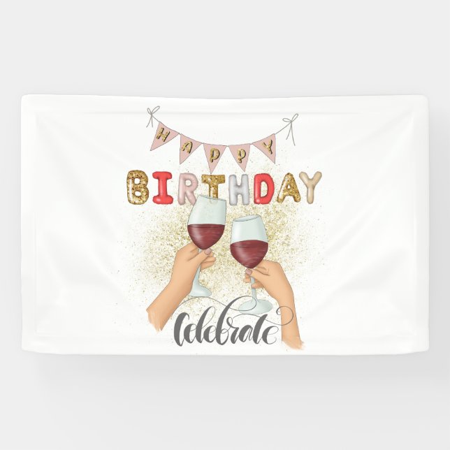 Modern Best Day Ever Birthday  Banner (Horizontal)