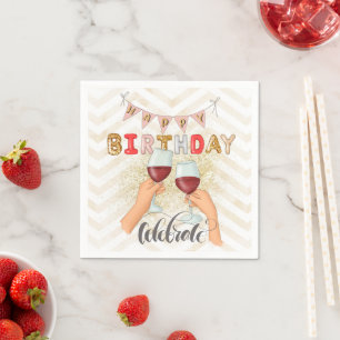 Modern Best Day Ever Birthday  Napkin