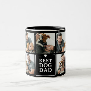 Modern Best Dog Dad 7-Photo Collage Two-Tone Coffe Two-Tone Coffee Mug