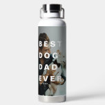 Modern BEST DOG DAD EVER Custom Photo Water Bottle<br><div class="desc">Modern Best Dog Dad Ever Custom Photo Water Bottle. Perfect gift for dog lovers on their birthday,  christmas or fathers day!</div>