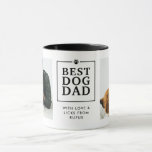 Modern "Best Dog Dad" Paw In Heart 2-Photo Mug<br><div class="desc">Add 2 photos from Instagram,  your computer or phone to this modern personalized mug for dog dads with the words,  "Best Dog Dad" and the dog's name/s. If you need any help customizing this,  please contact me using the message button below and I'll be happy to help.</div>