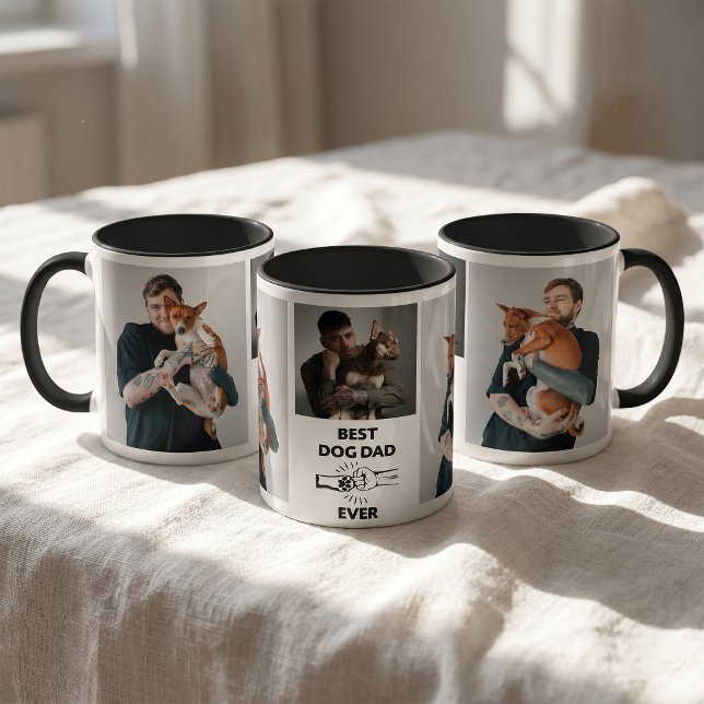 Modern Best Dog Dad Photo Mug (Creator Uploaded)