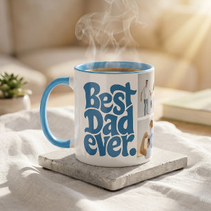 Modern Best Dog Dad Photo Mug