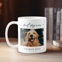 Modern Best Dog Ever Photo Handwritten Script 