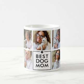 Modern Best Dog Mom 7-Photo Collage Coffee Mug