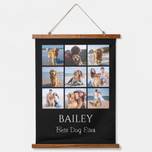Modern Best Dog Photo Collage Personalized Hanging Tapestry