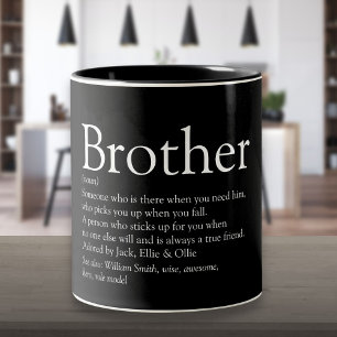 Modern Best Ever Brother Definition Two-Tone Coffee Mug