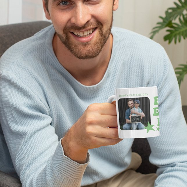 Modern Best Ever Dad | Photo Collage Coffee Mug (Creator Uploaded)