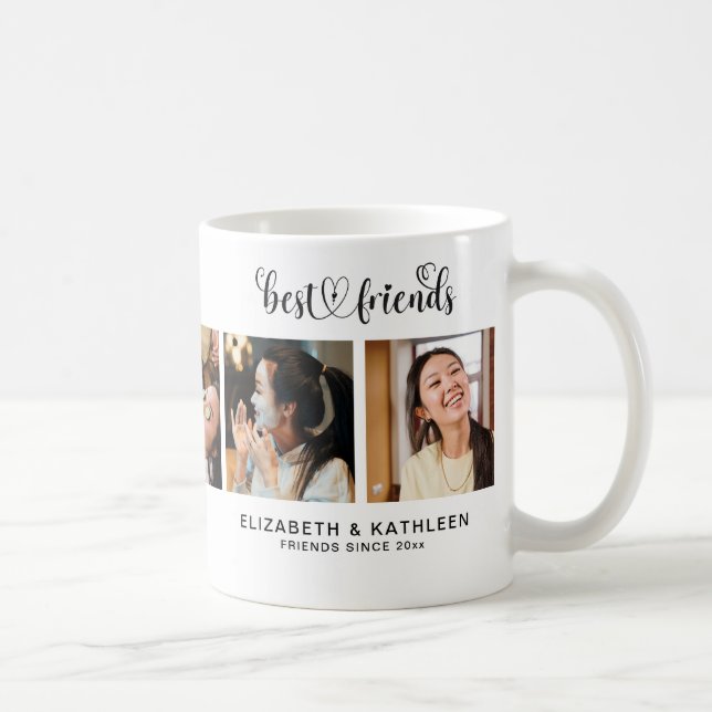 Modern Best Friend BFF Besties 5 Photo Collage Mug (Right)