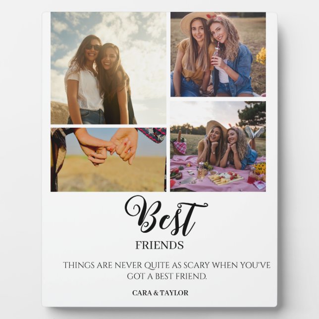 Modern Best Friend Photo Grid Keepsake Gift Plaque (Devant)