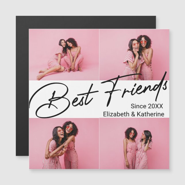 Modern Best Friends 4 Photo Collage Gift (Front/Back)