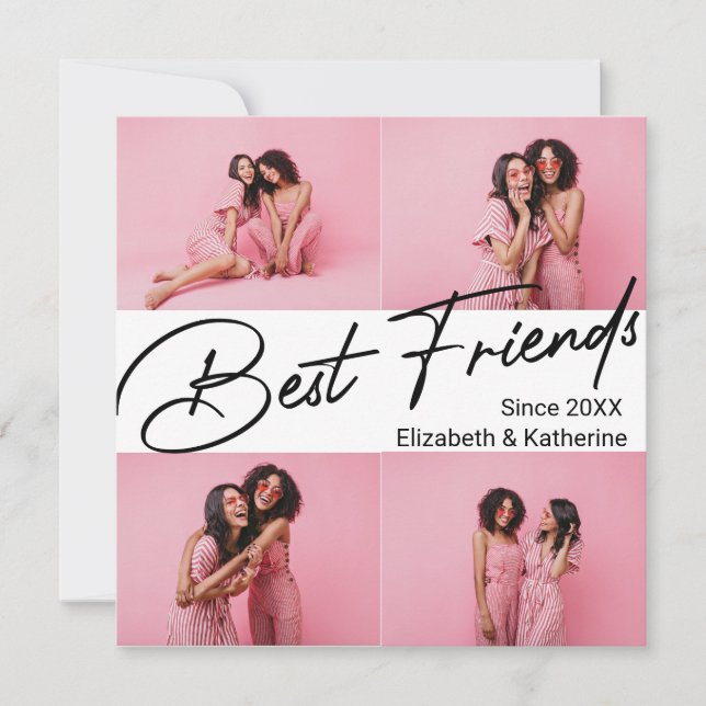 Modern Best Friends 4 Photo Collage Gift (Front)