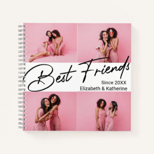 Modern Best Friends 4 Photo Collage Gift Notebook