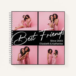 Modern Best Friends 4 Photo Collage Gift Notebook