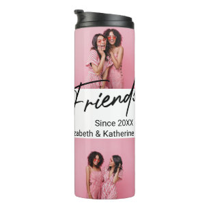 Modern Best Friends 4 Photo Collage Gift Thermal Tumbler
