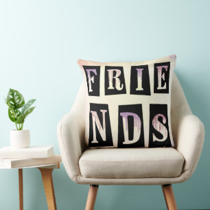 Modern Best Friends Chic Quote Throw Pillow
