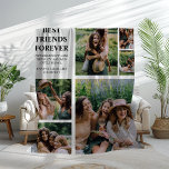 Modern Best Friends Forever | 6 Photo Fleece Blanket<br><div class="desc">Searching for a heartfelt gift that your bestie will treasure forever? Look no further! Introducing our customizable Best Friends Blanket, the perfect gift from the heart. This isn't just a blanket, it's a keepsake, a warm and cozy reminder of shared moments and deep-seated friendship. Six slots for your favourite photos...</div>