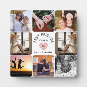 Modern Best Friends Forever 8-Photo Collage Plaque
