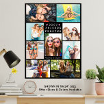 Modern BEST FRIENDS FOREVER 9 Photo Collage Names Poster<br><div class="desc">Create a photo memory poster print for your Best Friend or Friends utilizing this easy-to-upload photo collage template featuring 9 of your favourite pictures of your BFF in your choice of colours. The simple, classic title BEST FRIENDS FOREVER is editable and/or you can add your names or a personal message....</div>