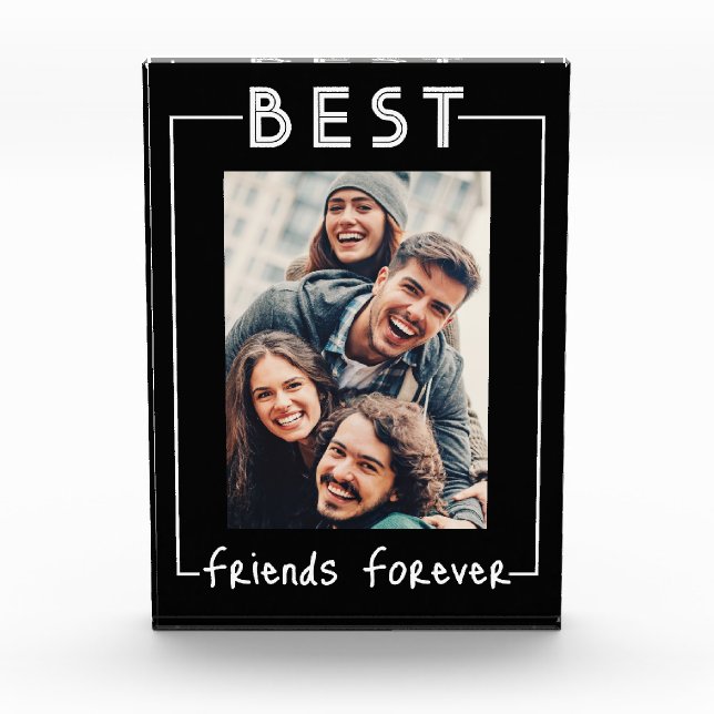 Modern Best Friends Forever Besties BFF Photo Block (Front)