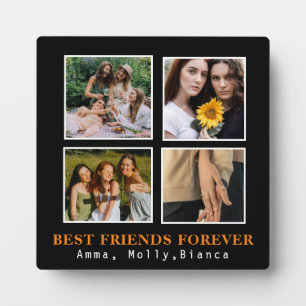 Modern Best Friends Forever Photo Collage Besties Plaque