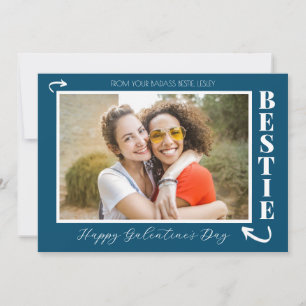 Modern Best Friends Galentine's day Bestie photo Holiday Card