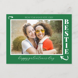Modern Best Friends Galentine's day Bestie photo Holiday Postcard