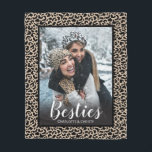 Modern Best Friends Leopard Print Photo Fleece Blanket<br><div class="desc">A fun best friends Fleece Blanket. Personalize this Besties blanket with your photo and names. Makes a fun gift for a friend. Designed for you by Blackberry Boulevard.</div>