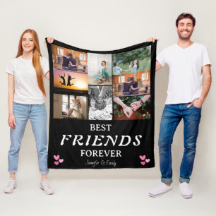 Modern best friends Photo Collage Fleece Blanket 
