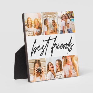 Modern Best Friends Photo Collage Plaque