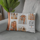 Modern Best Friends Photo Grid Keepsake Gift Lumbar Pillow<br><div class="desc">Create your own best friend photo pillow using this modern picture grid template. Simply upload your own photographs and customize the text. Featuring the title 'Best Friends', a friendship quote, and names. The cute little heart and background can be changed to any colour. This bestie pillow would make a beautiful...</div>
