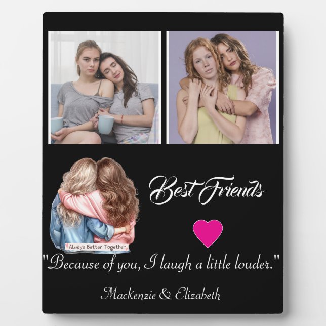 Modern Best Friends Photo Grid Keepsake Gift Plaqu Plaque (Front)