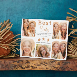 Modern Best Friends Photo Grid Keepsake Gift Plaque