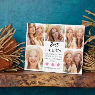 Modern Best Friends Photo Grid Keepsake Gift Plaque