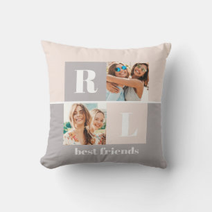 Modern Best Friends Photo Throw Pillow