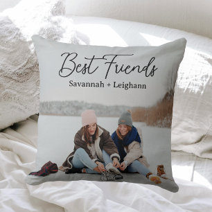 Modern Best Friends Photo Throw Pillow