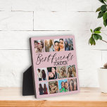 Modern Best Friends Pink Photo Collage  Plaque<br><div class="desc">Create your unique 'Best friend' gift with this lovely 12 image collage template. Featuring square photos,  on a blush pink background,  perfect for instagram images. Customize to create your special plaque.</div>
