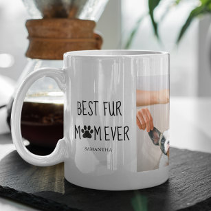 Modern Best Fur Mom Ever   Dog Photo Coffee Mug