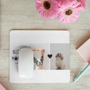 Modern Best Fur Mom Ever   Dog Photo Mouse Pad