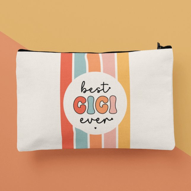 Modern Best Gigi Ever Cute Retro Grandma Accessory Pouch (Creator Uploaded)