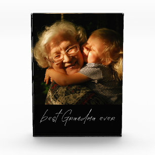 Modern Best Grandma Ever Custom Photo Gift Block