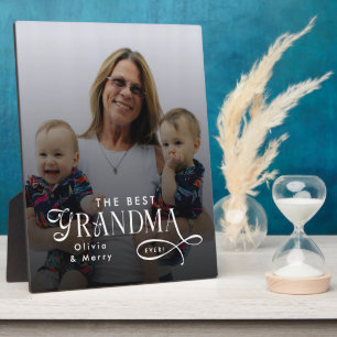 Modern Best Grandma Ever Photo Personalized Plaque