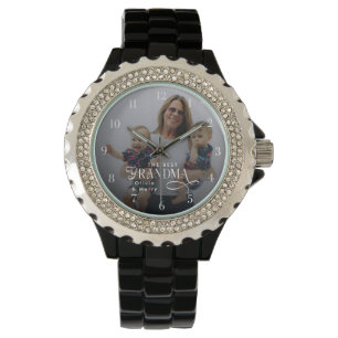 Modern Best Grandma Ever Photo Personalized Watch