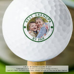 Modern BEST GRANDPA BY PAR Photo Golf Balls<br><div class="desc">Create unique photo golf balls with the editable funny golf saying BEST GRANDPA BY PAR (or your title) in your choice of text, dot and circle frame colours in EDIT (shown in green) for a special golf-enthusiast grandfather. Makes a fun and meaningful gift for grandpa for his birthday, Grandparents Day,...</div>