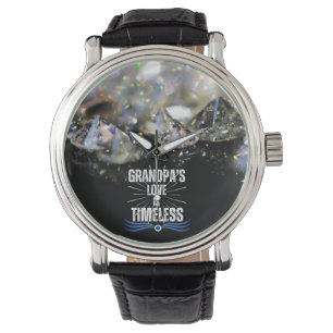 Modern Best Grandpa Ever Diamond Keepsake Simple  Watch