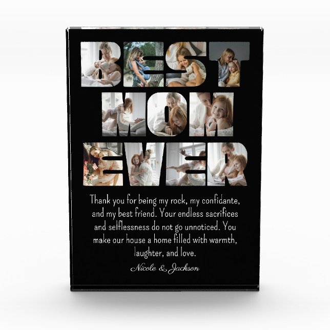 Modern Best Mom Ever 11 Photos Collage Black (Front)
